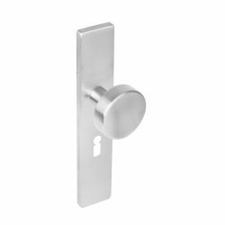 Knop rechthoekig schild sleutelgat rvs 56 mm