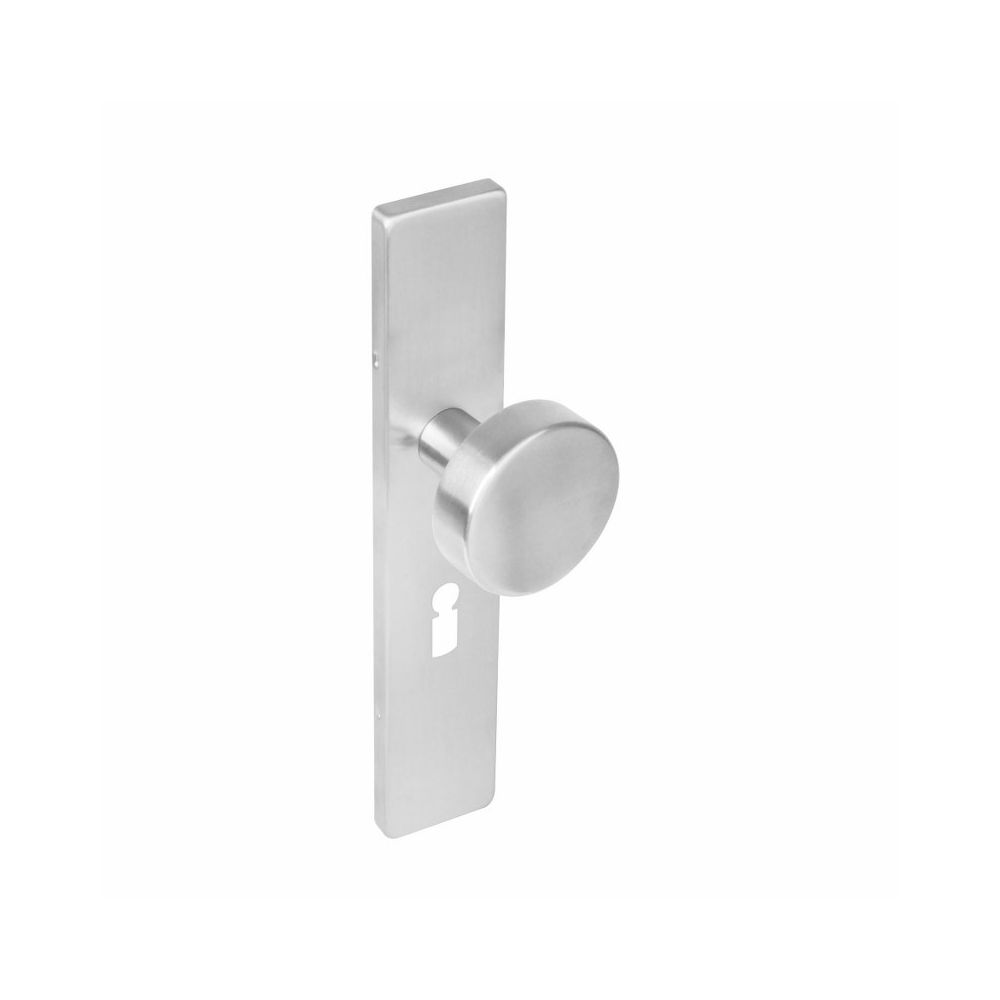 Knop rechthoekig schild sleutelgat rvs 56 mm