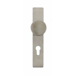 Knop rechthoek schild profielcilindergat 72 mm RVS