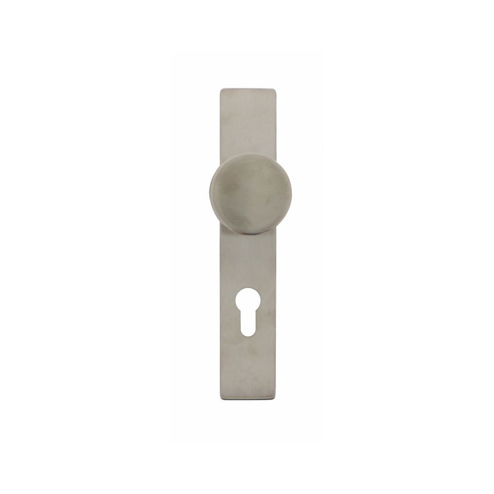 Knop rechthoek schild profielcilindergat 72 mm RVS