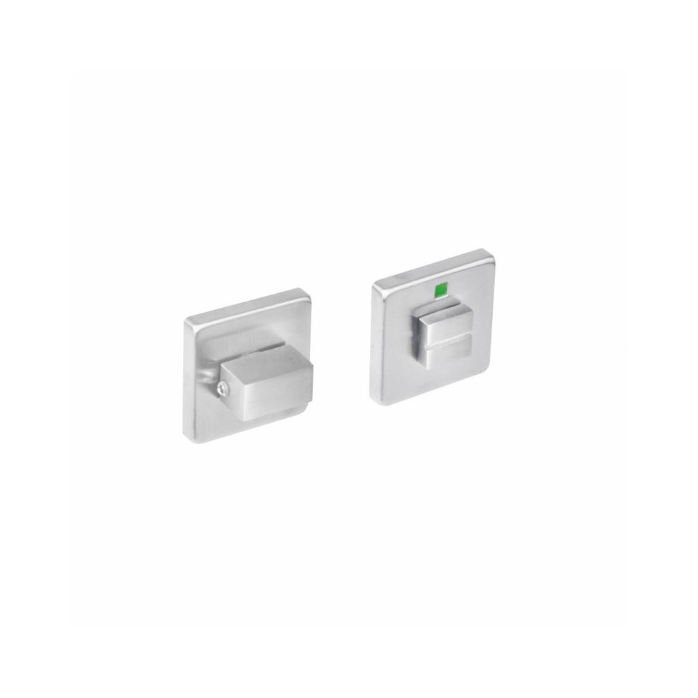 Rozet vierkant met toilet-/badkamersluiting rvs 5 mm