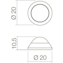 Deurstop bol ø20mm wandmontage rvs