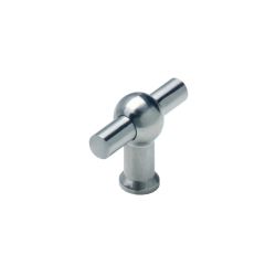 Meubelknop T-vorm 20mm recht rvs