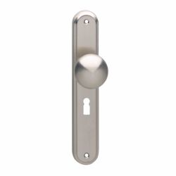 Knop op schild sleutelgat 56 mm nikkel mat