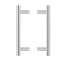 Deurgrepen set T-schuin ø 30 mm - 500 mm rvs geborsteld