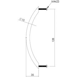 Meubelgreep 145 mm rvs geborsteld