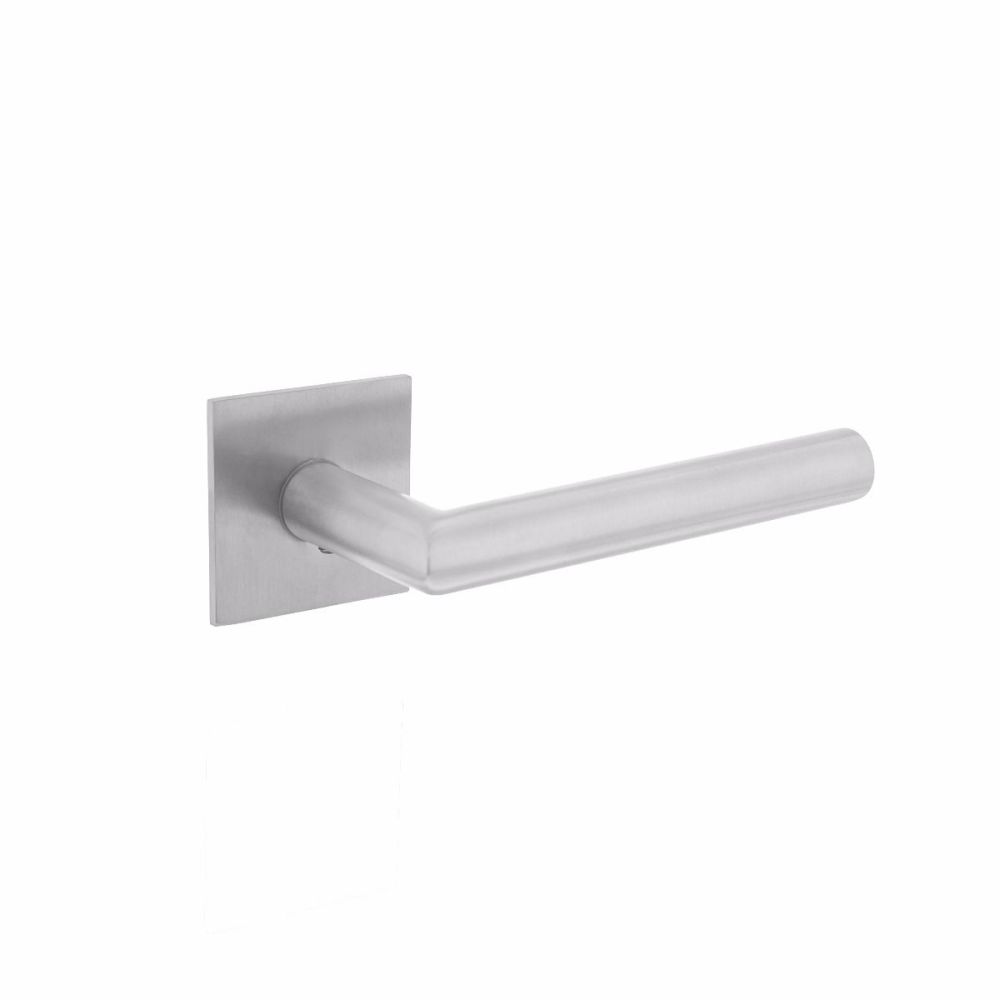 Deurkruk Hoek 90° vierkant magneetrozet RVS