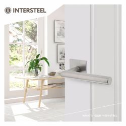 Deurkruk Hoek 90° vierkant magneetrozet RVS