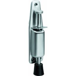 Deurvastzetter met voetrem klein 142x32 RVS 