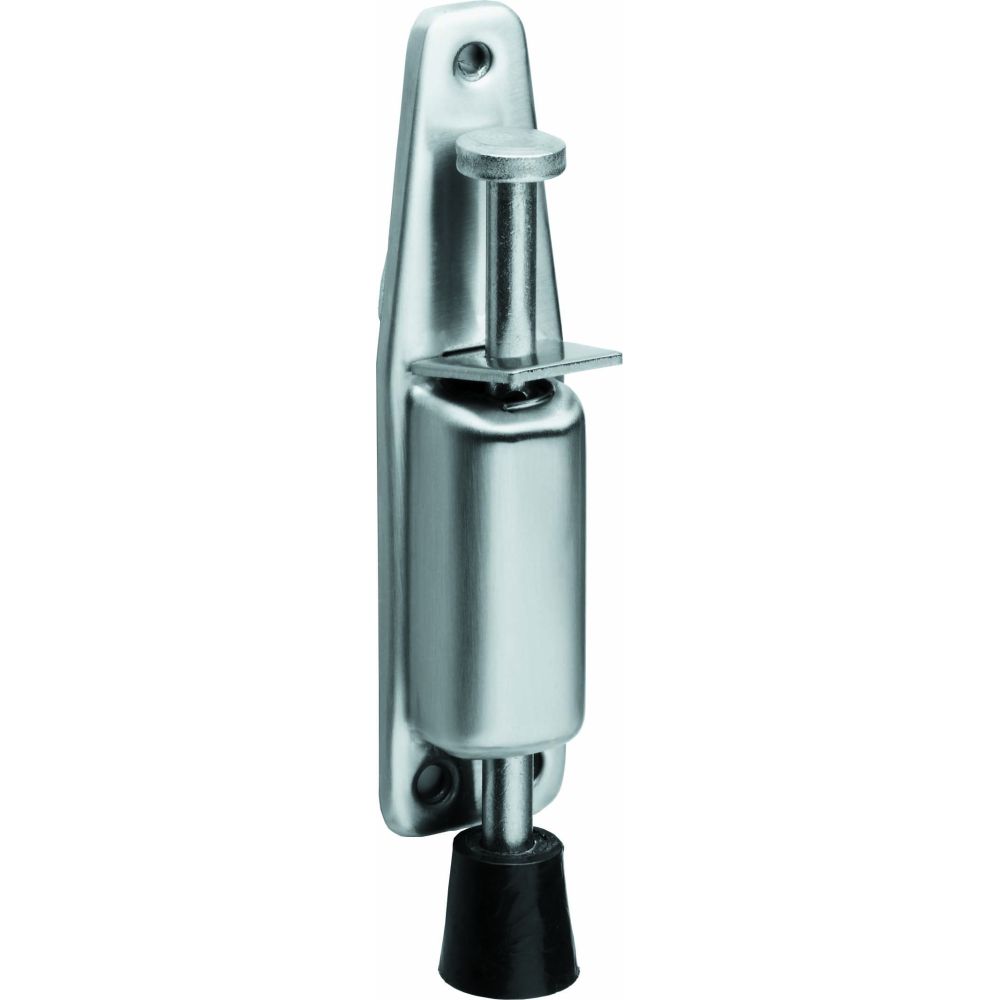 Deurvastzetter met voetrem klein 142x32 RVS 