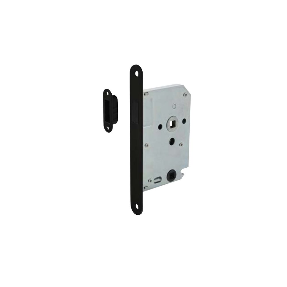 Intersteel magneet badkamer/toiletslot 63/8mm met zwarte voorplaat