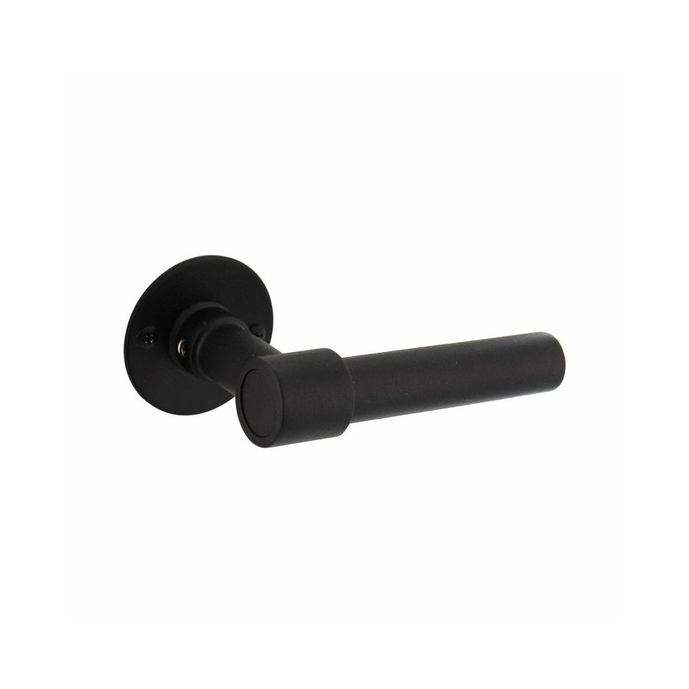 Deurkruk L/L-model recht, ronde platte rozet 50x2 mm RVS/mat zwart