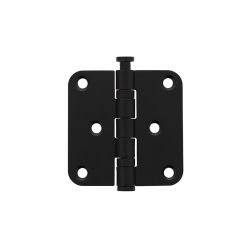 Intersteel zwarte scharnier afgerond 3" (76x76x2,5 mm)