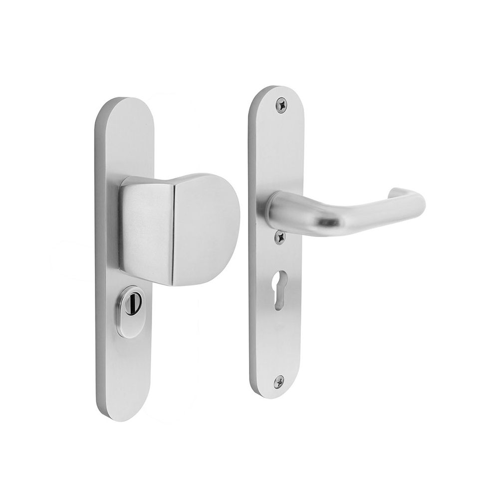 Veiligheidsbeslag aluminium SKG3 greep/kruk profielcilinder 55 mm met kerntrekbeveiliging