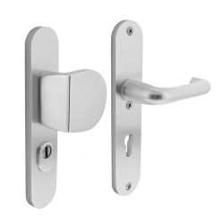 Veiligheidsbeslag aluminium SKG3 greep/kruk profielcilinder 72 mm met kerntrekbeveiliging