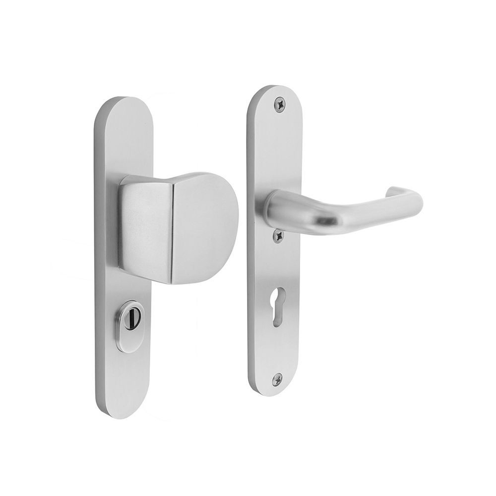 Veiligheidsbeslag aluminium SKG3 greep/kruk profielcilinder 72 mm met kerntrekbeveiliging