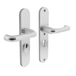 Veiligheidsbeslag aluminium SKG3 kruk/kruk profielcilinder 55 mm met kerntrekbeveiliging