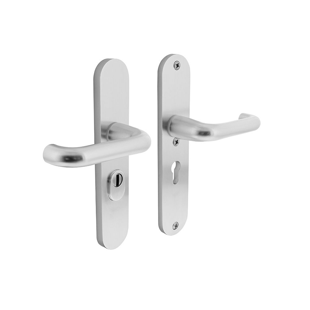 Veiligheidsbeslag aluminium SKG3 kruk/kruk profielcilinder 55 mm met kerntrekbeveiliging