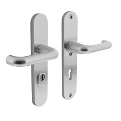 Veiligheidsbeslag aluminium SKG3 kruk/kruk profielcilinder 72 mm met kerntrekbeveiliging