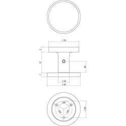 Voordeurknop Rond Ø55 mm éénzijdige montage aluminium