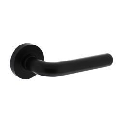 Deurkruk Agatha op rond rozet 53x8mm nokken mat zwart