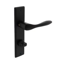 Deurkruk Banaan met schild met sluiting mat zwart