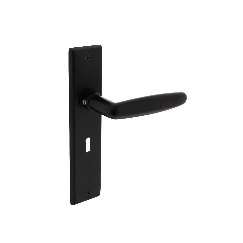 Deurkruk Sophie met schild sleutelgat 56 mm mat zwart