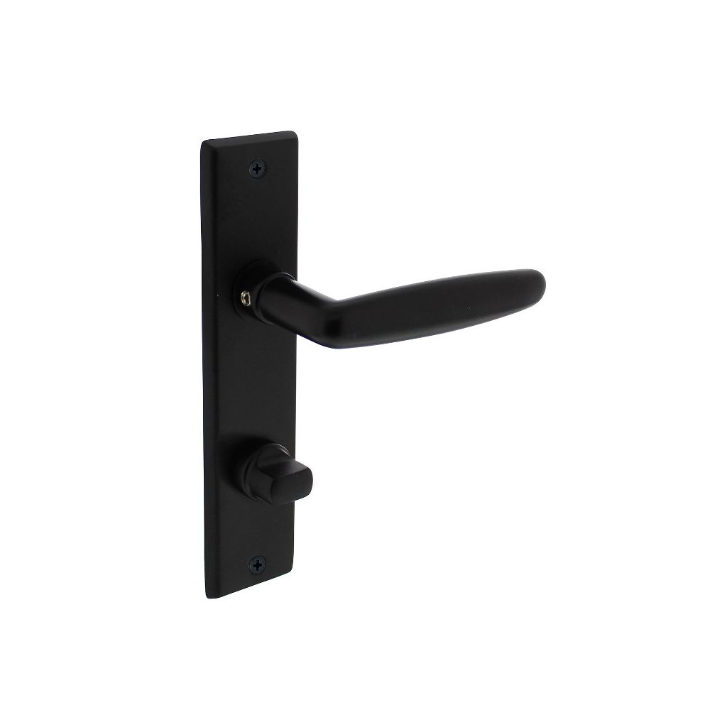 Deurkruk Sophie met schild met sluiting mat zwart