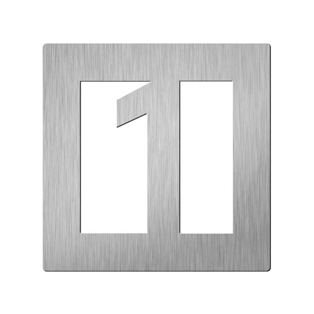 Vierkant huiscijfer Didheya 150mm. - RVS