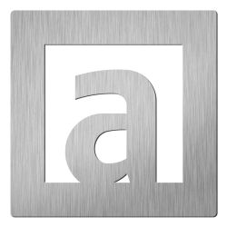 Vierkant huisletter Didheya 60mm. - RVS