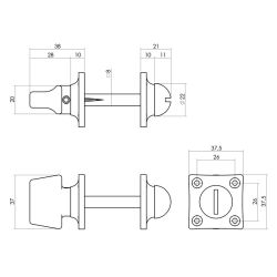 WC-sluiting Basic 8mm vierkant nikkel mat