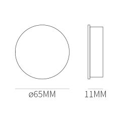Schuifdeurkom rond Stylus 65 mm mat zwart