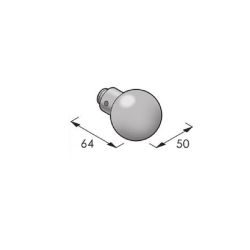 Voordeurknop Sfera 50mm. puurzwart