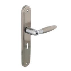 Deurkruk 1682 Elen op langschild sleutelgat 56mm chroom/nikkel mat 