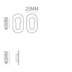 Cilinderrozet minimal 2mm rond - zwart