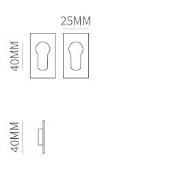 Cilinderrozet minimal 2mm vierkant - zwart