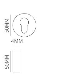 Cilinderrozet vario-rond dun 4mm - zwart