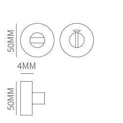 WC-garnituur vario-rond dun 4mm - zwart