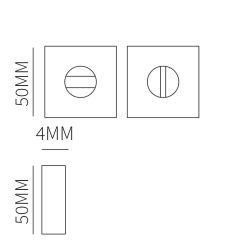 WC-garnituur vario-vierkant dun 4mm - zwart