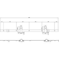 Schuifdeursysteem Basic Top - mat zwart