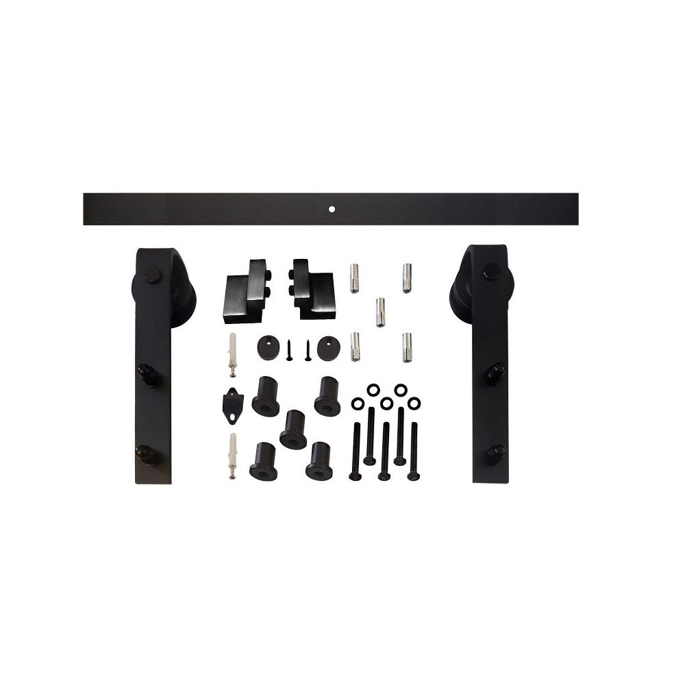 Schuifdeursysteem 'Barndoor' 2 meter  RVS/mat zwart