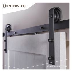 Schuifdeursysteem 'Barndoor' 2 meter  RVS/mat zwart