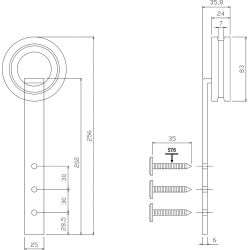 Set van 2 hangrollen Modern - RVS geborsteld