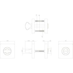 WC-sluiting 8mm vierkant 7mm nokken wit