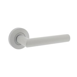 Deurkruk Bastian op rond rozet ø52x10mm wit