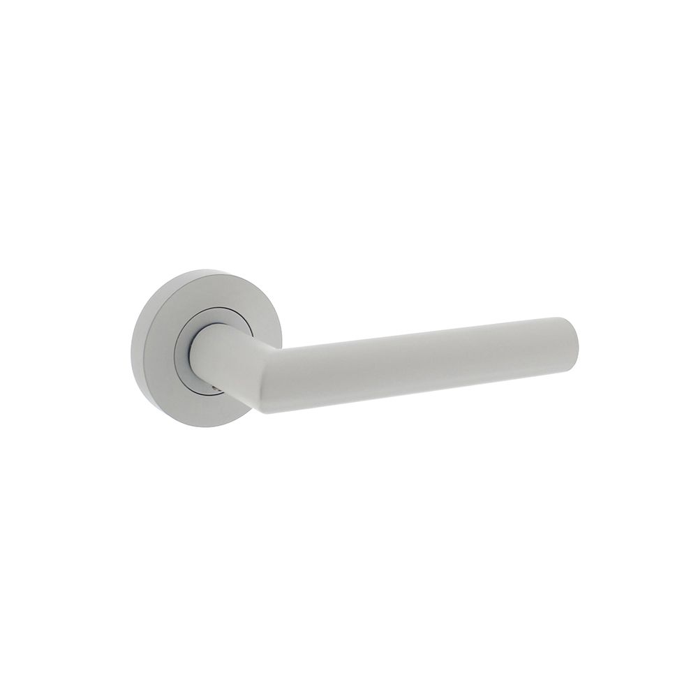 Deurkruk Bastian op rond rozet ø52x10mm wit