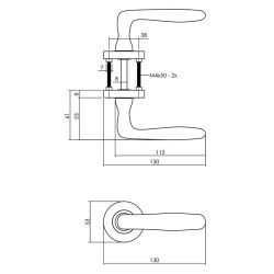 Deurkruk Bjorn op ronde rozet ø52x10mm wit