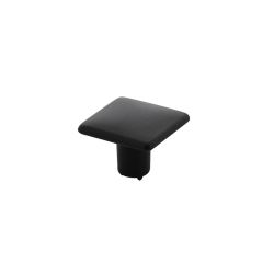 Meubelknop vierkant vlak 26 x 26 mm mat zwart