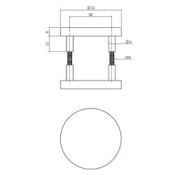 Afdekrozet rond aluminium/zwart