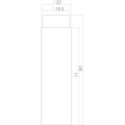 Deurstop wandmontage 22x80mm zwart